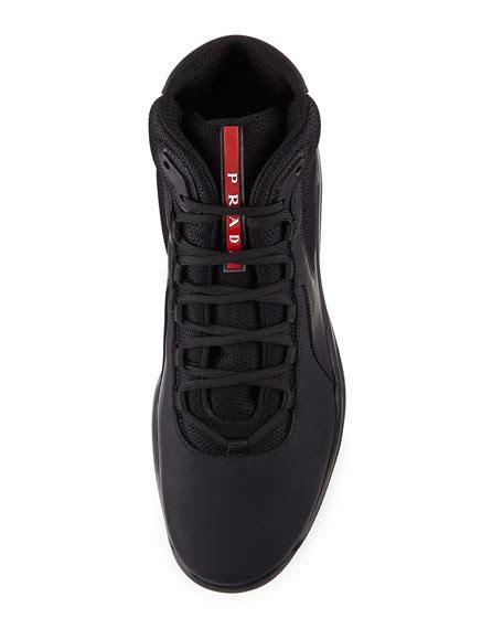 prada punta ala high top|Prada Men's Punta Ala High Top Sneaker, Black (Nero) 4T2964 .